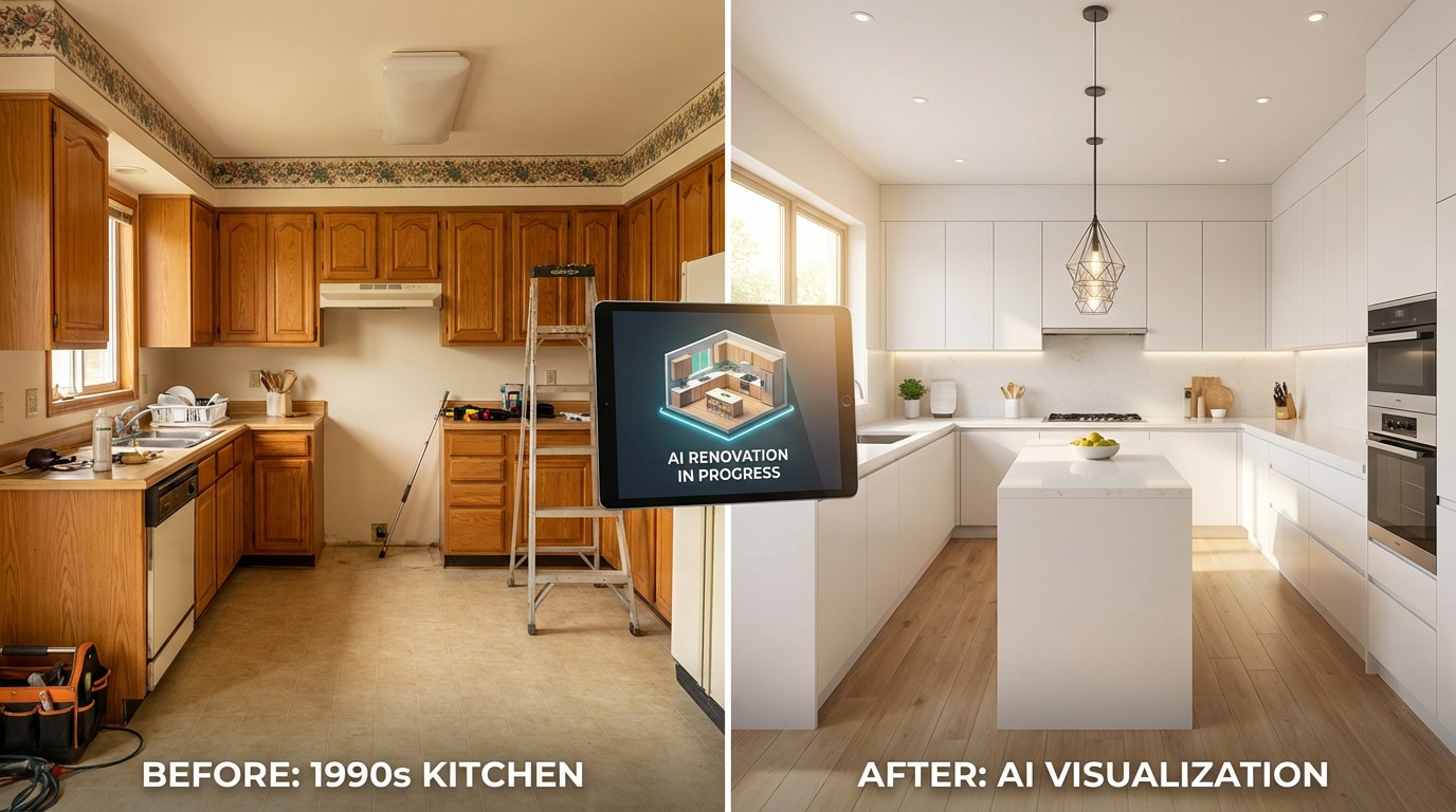 You Used to Gut-Renovate on Gut Feeling. Now AI Shows You the Finished Kitchen First.
